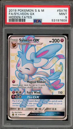 Pokemon Sylveon GX Hidden Fates Full Art #SV76 PSA 9 Mint - Image 1