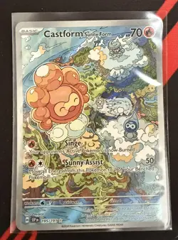 Castform Sunny Form Illustration Rare 195/191 Surging Sparks Pokemon TCG - Image 1