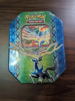 Pokemon 2014 XY Base Set Xerneas EX Legend of Kalos Tin Factory Sealed - Image 1