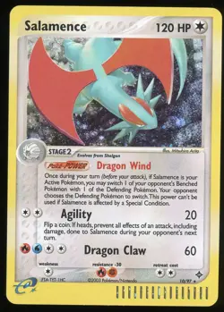 Pokemon TCG Salamence Holo Rare 10/97 EX Dragon 2003 E-Reader LP - Image 1