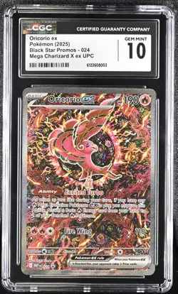 2025 Pokemon Oricorio ex Mega Charizard X UPC 024 CGC GEM MINT 10 - Image 1