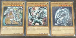 Blue-Eyes White Dragon X 3 YUGIOH LDK2-ENK01 Unlimited NM Commons - Image 1