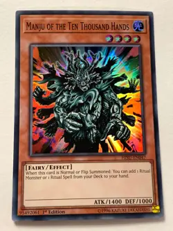 MANJU OF THE TEN THOUSAND HANDS HISU-EN047 HIDDEN SUMMONERS YU-GI-OH 1st EDITION - Image 1