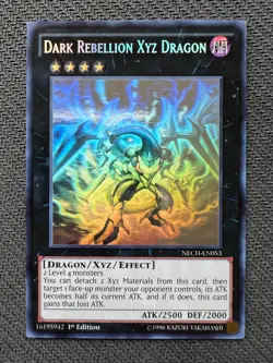 Yugioh Dark Rebellion Xyz Dragon 1st Edition Ghost Rare NECH-EN053 VLP/NM - Image 1