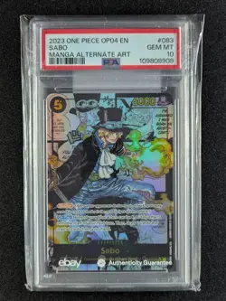 2023 One Piece Kingdoms of Intrigue MANGA SABO Alt Art English #OP04-083 PSA 10 - Image 1