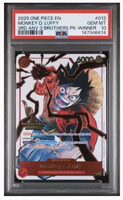 PSA 10 Monkey D. Luffy ST01-012 3rd Anniversary WINNER Stamped One Piece 💎! - Image 1