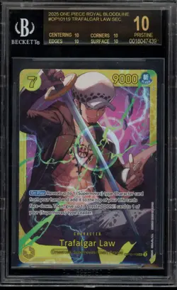 One Piece CCG Trafalgar Law Royal Bloodline SEC OP10-119 BGS 10 BLACK LABEL - Image 1
