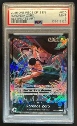 2025 One Piece Legacy of the Master Roronoa Zoro Alternate Art #OP12-020 PSA 9 - Image 1