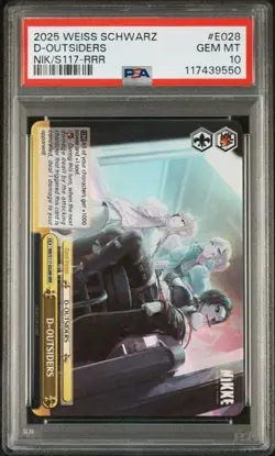 2025 WEISS SCHWARZ GODDESS OF VICTORY: NIKKE #E028 D-OUTSIDERS NIK/S117-R PSA 10 - Image 1