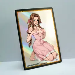 AERITH GAINSBOROUGH Waifu Anime Card LIMITED 1/1 Custom TCG Holo T13888 - Image 2