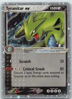 Pokemon TCG Tyranitar EX 17/17 Pop Series 1 Ultra Rare Holo Card #17/17 NM - Image 1