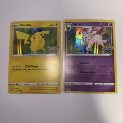 Pokemon Sylveon & Pikachu Holo Rares Pokemon GO Set Cards Mint Condition! - Image 1