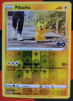 Pokemon TCG Card Pikachu Pokemon Go Reverse Holo #0270/78 NM Fresh Pull - Image 1