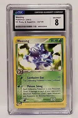 Weezing 24/109 Pokemon 2003 EX Ruby & Sapphire Card Graded CGC 8 Near Mint Slab - Image 2