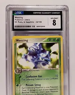 Weezing 24/109 Pokemon 2003 EX Ruby & Sapphire Card Graded CGC 8 Near Mint Slab - Image 3