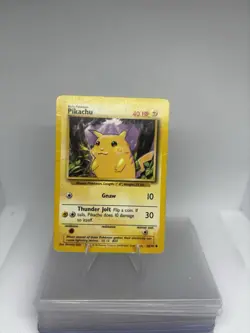 Pokemon TCG Base Set Pikachu Card 58/102 Unlimited Regular Common LP - Image 1