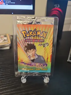 OPEN Gym Heroes Brock Booster Pack Vintage Unlimited EMPTY WOTC Pokemon NO CARDS - Image 1