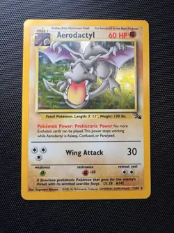 1999 Pokemon TCG Aerodactyl 1/62 Fossil Holo Card - Image 1