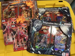 One Piece Card Game OP-03 2 Packs + 3 Illustration Boxes V5 V6 - Image 1