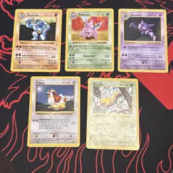 Pokemon Vintage 5 Card Lot: Shadowless Base Set Played Condition - Image 1