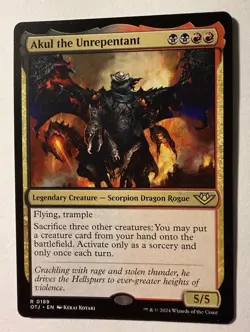 x1 Akul the Unrepentant R MTG Outlaws of Thunder Junction M/NM, English - Image 1