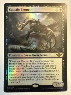 1x Caustic Bronco, Foil, Outlaws of Thunder Junction, Magic MTG NM - Image 1