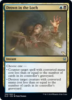 MTG Drown in the Loch - Foil, Throne of Eldraine, Lightly Played, English - Image 1