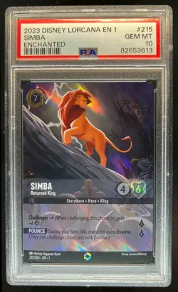 2023 Disney Lorcana Simba Returned King Enchanted 215/204 PSA 10 - Image 1