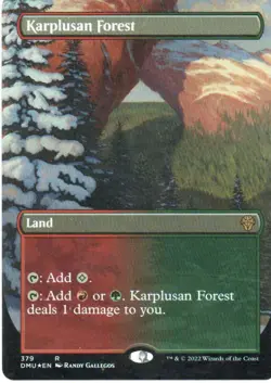 MTG: Dominaria United: Foil Borderless Karplusan Forest: LP Condition - Image 1