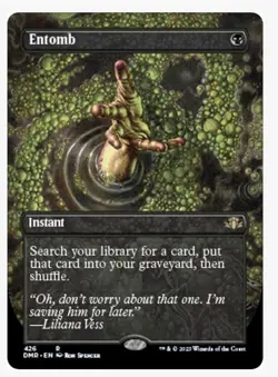 NM - Entomb - Borderless - Magic the Gathering: Dominaria Remastered - Free Ship - Image 1