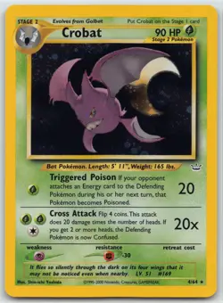 2001 Pokemon Neo Revelation Crobat 4/64 Holo Rare LP Condition - Image 1