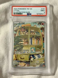 Litten IR 167/162 SV05: Temporal Forces Holo PSA 9 | Pokemon - Image 1