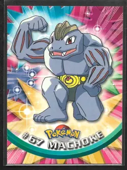Machoke #67 Pokemon 1999 Topps TV Animation Edition Series 1 Blue Logo - Image 1