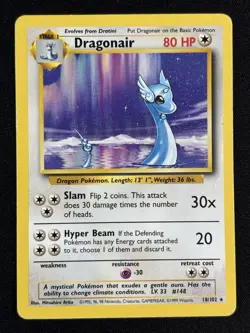 Pokemon Dragonair 18/102 Base Set Rare Regular English Stage 1 80 HP - Image 1