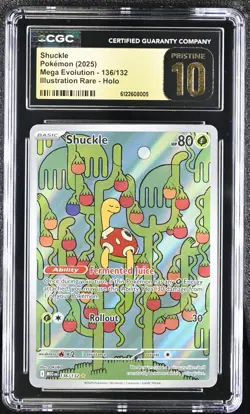 2025 Pokemon Shuckle Mega Evolution 136/132 IR CGC PRISTINE 10 - Image 1