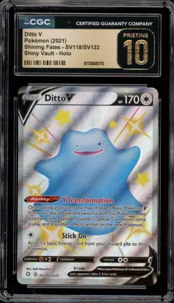 Pokemon Ditto V Shining Fates Full Art #SV118 CGC 10 Pristine - Image 1