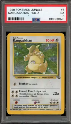 Pokemon Kangaskhan Jungle Unlimited Holo Rare #5 PSA 5 - Image 1