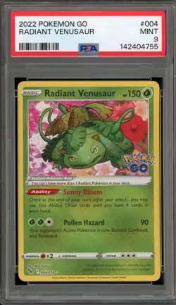 Pokemon Radiant Venusaur Pokemon Go Holo Rare #004 PSA 9 Mint - Image 1