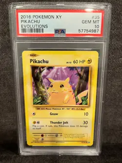 2016 Pokemon XY Evolutions 35/108 Pikachu PSA 10 - Image 1