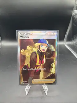 Pokemon TCG Worker Silver Tempest Full Art Trainer Ultra Rare Holo Card 195/195 - Image 1