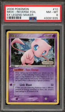 Pokemon Mew EX Legend Maker Reverse Holo Rare #10 PSA 8 - Image 1