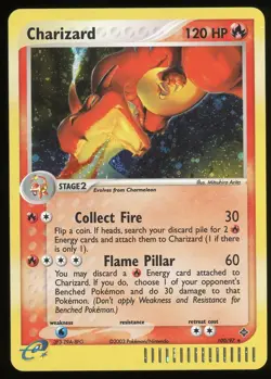 Pokemon TCG Charizard Holo Rare 100/97 EX Dragon Set 2003 E Reader SWIRL LP - Image 1