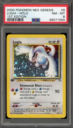 Pokemon Lugia Neo Genesis 1st Edition Holo Rare #9 PSA 8 - Image 1