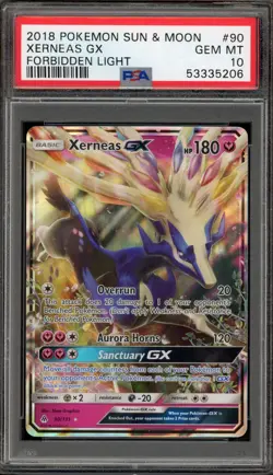 Pokemon Xerneas GX Forbidden Light Holo Ultra Rare #90 PSA 10 Gem Mint - Image 1