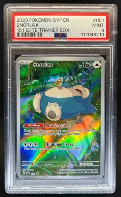 2023-25 Pokemon SV Black Star Promos SVP EN Snorlax #051 PSA 9 - Image 1