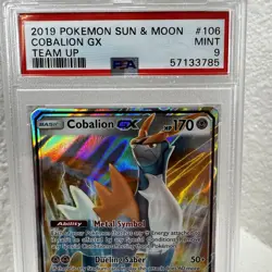 2019 Pokemon Sun & Moon Team Up 106/181 Cobalion GX - PSA 9 Mint - Image 2