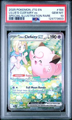 2025 Pokemon Journey Together Lillie's Clefairy Ex #184 PSA 10 Sp. Illus. Rare - Image 1