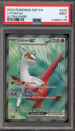 Pokemon Latias ex Surging Sparks Ultra Rare #220 PSA 9 Mint - Image 1