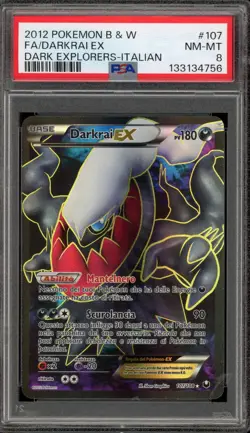 Pokemon Darkrai EX Dark Explorers ITALIAN Full Art #107 PSA 8 - Image 1