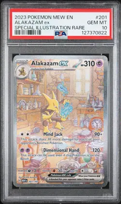 2023 POKEMON MEW EN-151 SPECIAL ILLUSTRATION RARE #201 ALAKAZAM EX PSA 10 - Image 1